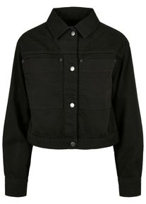 Urban Classics Damen Allwetterjacke "Urban Classics Damen Ladies Short Boxy Worker Jacket", schwarz, casual, Gr. M, unifarben, 100% Baumwolle, Jacken