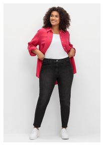 sheego Damen Stretch-Jeans "Große Größen", schwarz, casual, Gr. 56, unifarben, Obermaterial: 95% Baumwolle, 4% Elastomultiester, 1% Elasthan, Jeans,