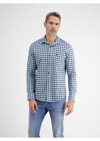 Lerros Herren Karohemd "Lerros Kariertes Langarmhemd für Herren", blau, Gr. S, 100% Baumwolle, Hemden