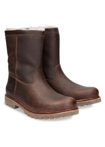 Panama Jack Herren Winterboots, Gr. 42, braun, Nappaleder, casual, Schuhe, Blockabsatz, Winterstiefelette, Kurzstiefel mit edler Logoprägung