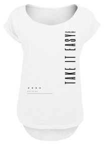 F4NT4STIC Damen T-Shirt "PLUS SIZE T-SHIRT Take It Easy", weiß, casual, Gr. L, Obermaterial: 100% Baumwolle, Shirts, Print