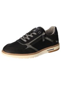 Mustang Shoes Herren Schnürschuh, Gr. 45, schwarz, Lederimitat, sportlich, Schuhe, mit Reißverschluss, Freizeitschuh, Halbschuh, Schnürschuh
