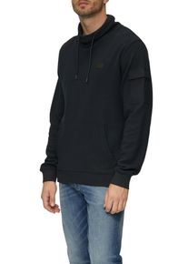 s.Oliver Herren Sweater, blau, casual, Gr. S, unifarben, Web, Obermaterial: 100% Baumwolle, Sweatshirts, mit Kängurutasche und hohem Stehkragen