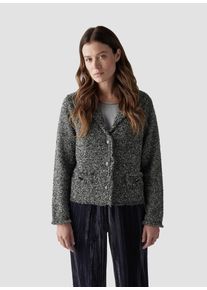 Lecomte Damen Strickjacke "Lecomte Bouclé-Strickjacke mit V-Ausschnitt und Knopfdetails", grau, feminin, Gr. 44, unifarben, 49%Polyacryl 16%Wolle