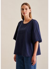 Seidensticker Damen Shirtbluse "Schwarze Rose", blau, Gr. 36, gestreift, 95% Baumwolle 5% Polyester, Blusen, Kurzarm Rundhals Streifen