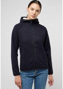 Jack Wolfskin Damen Fleecejacke "KAMINFEUER HOODED JKT W", blau, Gr. L, Obermaterial: 100% Polyester; Kontrast: 100% Polyamid ; Futter: 100%