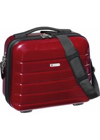 Check.In Beautycase "London 2.0", rot, ABS, Taschen, Kosmetiktasche, zum Aufstecken, Reisetasche, mit Schulterriemen