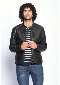 Mustang Herren Lederjacke "Flinders", schwarz, Gr. S, Obermaterial: 100% Leder, Lamm / Innenmaterial: 100% Baumwolle / Ärmelfutter. 100% Polyester,