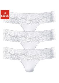Vivance Damen String, Gr. 32, weiß, Single Jersey, Obermaterial: 95% Baumwolle, 5% Elasthan. Spitze: 93% Polyamid, 7% Elasthan (LYCRA), unifarben,