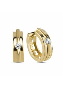 dKeniz Damen Paar Creolen "925/- Sterling Silber vergoldet Hochglanz Design Ohrring", ONE-SIZE, Silber 925 (Sterlingsilber), gold, Silber 925