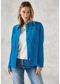 Cecil Damen Kurzjacke, blau, casual, Gr. XXL, unifarben, Web, 99% Baumwolle, 1% Elasthan, Jacken, mit Knopfleiste