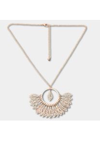 Steuer Damen Kette mit Anhänger "Blättchenanhänger an Kette goldfarben", 55cm, Metall, L: 55cm, gelb, Metall, Halsketten