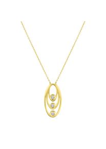 Diamonds by Ellen K. Damen Kette mit Anhänger "375/- Gelbgold Zirkonia", 45cm, Gold, L: 45cm B: 10.0mm, gelb, FASCINATION BY ELLEN K., Gold, B:10.0mm, Halsketten