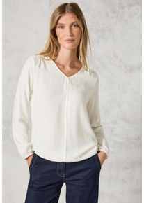 Cecil Damen Langarmbluse, weiß, casual, Gr. XXL, unifarben, Stoff, 100% Viskose, Blusen, aus softer Viskose