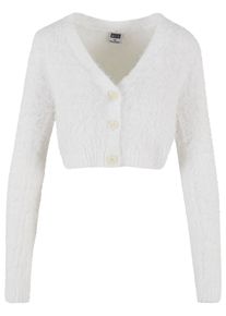 Urban Classics Damen Strickjacke "Urban Classics Damen Ladies Cropped Feather Cardigan", weiß, Gr. XL, unifarben, 51% Polyacryl, 49% Polyamid,