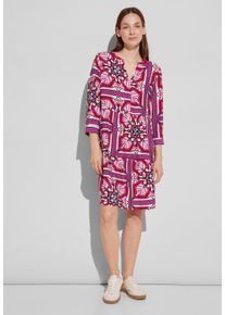 Street One Damen Tunikakleid, pink, casual, Gr. 44, gemustert, Stoff, 88% Viskose, 12% Polyamid, Kleider, im Tunika-Style