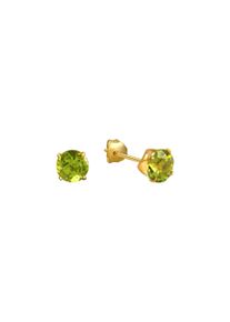 Diamonds by Ellen K. Damen Paar Ohrstecker "333 Gold mit echten Peridot-Steinen 5mm", ONE-SIZE, Gold, gelb, FASCINATION BY ELLEN K., Gold, Ohrringe