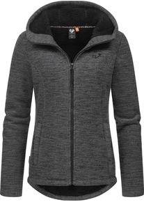 Ragwear Damen Kapuzenstrickjacke "Lyshka Melange", grau, sportlich, Gr. XXL, Grobstrick, Obermaterial: 56% Baumwolle, 44% Polyester; Innenfutter: