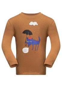 Jack Wolfskin Kinder Rundhalspullover "GLEELY LONGSLEEVE K", braun, Gr. 92, 100% POLYESTER, Pullover