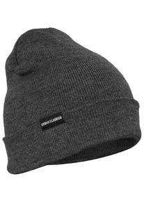 Urban Classics Damen Beanie "Urban Classics Unisex Basic Flap Beanie", grau, Kunstfaser, Mützen