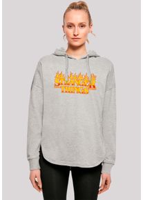 F4NT4STIC Damen Kapuzenpullover "Stranger Things Fire Logo Women Netflix TV Series", grau, casual, Gr. L, Obermaterial: 100% Baumwolle, Pullover,