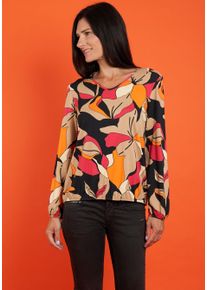 Seidel Moden Damen Langarmshirt, beige, casual, Gr. 44, bedruckt, Obermaterial: 96% Viskose, 4% Elasthan, Shirts, mit All-Over Print, MADE IN GERMANY