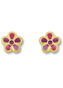 ONE ELEMENT Damen Paar Ohrhänger "Zirkonia Blume Ohrringe Ohrstecker aus 333 Gelbgold", Kinder, Gelbgold 333, gold, Gelbgold 333, Ohrringe, Damen