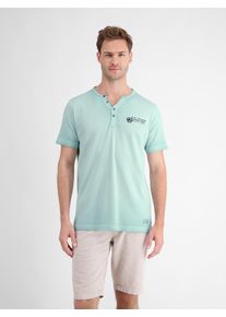 Lerros Herren Henleyshirt "Lerros Serafino für Herren in sportlicher Optik", blau, Gr. M, 100% Baumwolle, Shirts