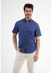 Lerros Herren Kurzarmhemd "Lerros Halbarmhemd mit AOP", blau, Gr. S, 97% Baumwolle; 3% Elasthan, Hemden