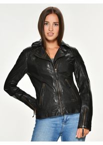 Mustang Damen Lederjacke "Aniwa", schwarz, Gr. L, Obermaterial: 100% Lammleder / Futter: 100% Baumwolle / Ärmelfutter: 100% Polyester, Jacken