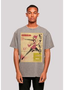 F4NT4STIC Herren T-Shirt "Big Hero 6 Honey Lemon Newspaper", grau, casual, Gr. M, Obermaterial: 100% Baumwolle, Shirts, Premium Qualität