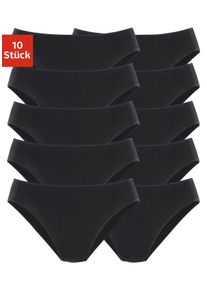 Petite Fleur Damen Bikinislip, Gr. 32, schwarz, Single Jersey, Obermaterial: 95% Baumwolle, 5% Elasthan, unifarben, Unterhosen, aus elastischer