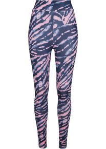 Urban Classics Damen Leggings "Urban Classics Damen Ladies High Waist Tie Dye Leggings", pink, Gr. S, Batikmuster, 77% Polyester, 23% Elasthan, Hosen