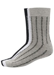 MisterTee Herren Strümpfe "MisterTee Unisex Fuck You Socks 3-Pack", Gr. 39, schwarz-weiß, Baumwolle, Polyester, Elasthan, Socken