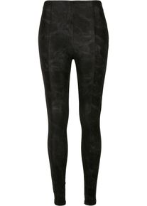 Urban Classics Damen Leggings "Urban Classics Damen Ladies Washed Faux Leather Pants", schwarz, Gr. XS, unifarben, 85% Polyester, 15% Elasthan, Hosen