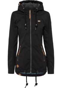 Ragwear Damen Funktionsjacke "ZUZKA", schwarz, casual, Gr. L, unifarben, kontrastfarbene Details, Web, Obermaterial: 100% Polyester. Futter: 100%