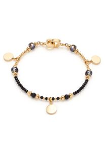 Leonardo Damen Armband "Cesira Clip&Mix, 018305", Edelstahl, schwarz, Edelstahl, Armbänder, mit Glasperle