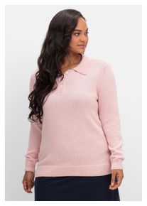 sheego Damen Strickpullover "Große Größen", rosa, casual, Gr. 50, unifarben, Feinstrick, Obermaterial: 50% Baumwolle, 50% Polyacryl, Pullover, mit