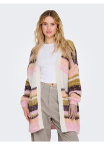 Only Damen Longstrickjacke "ONLALYSSA L/S LIFE CARDIGAN CC KNT", bunt, modisch, Gr. M, gestreift, Strick, Obermaterial: 100% Polyester, Strickjacken