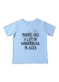 Liliput Mädchen T-Shirt "Wonderful Places", blau, casual, Gr. 62, bedruckt, 100% Baumwolle, Shirts, aus Bio-Baumwolle
