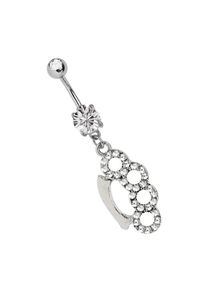 Adelia´s ADELIA ́S Damen Bauchnabelpiercing "Piercing Bauchnabelpiercing", transparent, Titan, Piercings, Ein gefasster 8 mm Zirkonia