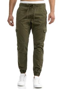 INDICODE Herren Cargohose "INLevi", grün, modisch, Gr. M, unifarben, Web, Obermaterial: 98% Baumwolle, 2% Elasthan, Hosen, mit seitlichen