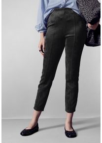 Damen Lederimitathose, schwarz, casual, Gr. 38, STREET ONE STUDIO, unifarben, Stoff, 90% Polyester, 10% Elasthan, Hosen, High Waist