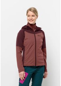 Jack Wolfskin Damen Outdoorjacke "BRISSTAL HOODY W", rot, Gr. M, 1. OBERSTOFF 100% POLYESTER 2. OBERSTOFF 91% POLYAMID, 9% ELASTHAN FUTTER 100%