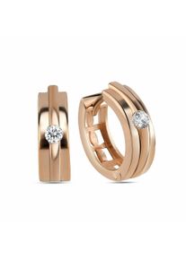 dKeniz Damen Paar Creolen "925/- Sterling Silber rosévergoldet Hochglanz Design Ohrring", ONE-SIZE, Silber 925 (Sterlingsilber), rosa, Silber 925