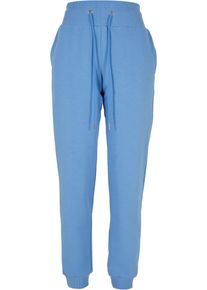 Urban Classics Damen Jogginghose "Urban Classics Damen Ladies Organic High Waist Sweat Pants", blau, Gr. XS, unifarben, 100% Organic Cotton Terry,