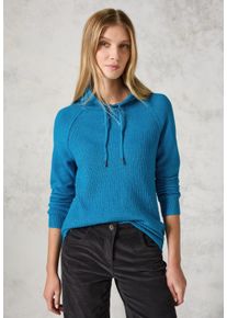 Cecil Damen Rollkragenpullover, blau, casual, Gr. XXL, unifarben, Web, 37% Baumwolle, 34% Polyacryl, 26% Polyester, 3% Elasthan, Pullover, mit Kragen