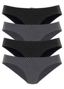 s.Oliver Damen Bikinislip, Gr. 32, schwarz, Obermaterial: 95% Baumwolle, 5% Elasthan, gemustert, Unterhosen, aus elastischer Baumwolle