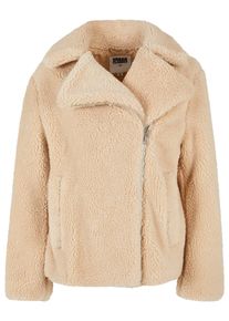 Urban Classics Damen Winterjacke "Urban Classics Damen Ladies Sherpa Biker Jacket", beige, klassisch, Gr. M, unifarben, 100% Polyester, Jacken