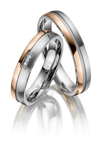 MARRYA Damen Partnerring "Titan Ringe Trauringe Eheringe Partnerringe", 58, Titan, gold, Titan, Fingerringe